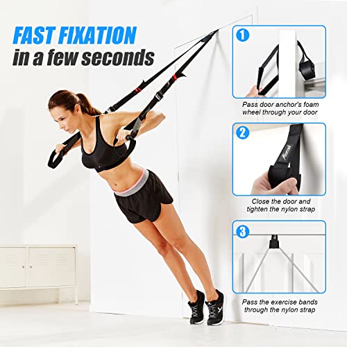 Heavy Duty Door Anchor for Resistance Bands - Black