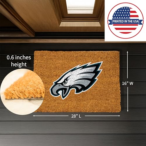 Philadelphia Eagles Coir Doormat - 28 x 16 Inches, Full Color Logo