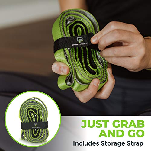 Stretching Strap for Physical Therapy - Green/Grey, 8' with 12 Loops