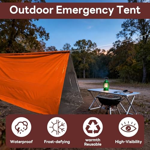 Deecam 2-Person Mylar Emergency Tent Orange 94x59
