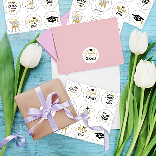360 PCS Class of 2026 Graduation Stickers - 1.18 Inch Black & Gold Labels