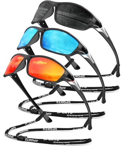 QALLY Polarized Sports Sunglasses Men UV400 for Driving Cycling Fishing Golf