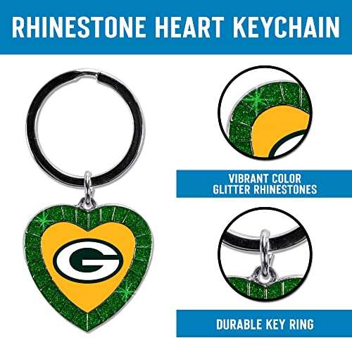 NCAA Team Color Rhinestone Heart Keychain - UCF