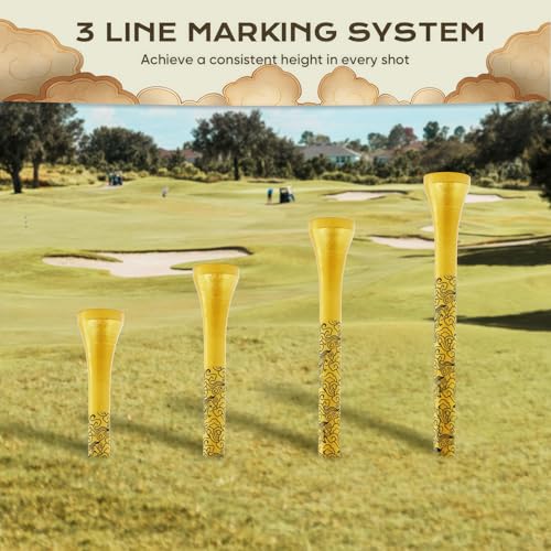 Personalized Bamboo Golf Tees - Custom Pattern - Golden - 30 Count