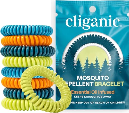 10 Pack Mosquito Repellent Bracelets - DEET-Free Natural Bands