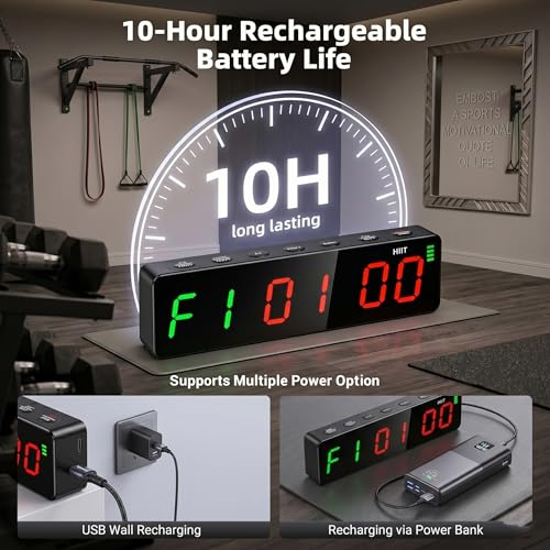 7-Inch LED Workout Timer for HIIT & Boxing - Rechargeable