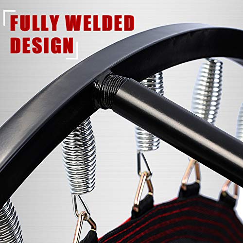40" Folding Mini Fitness Rebounder Trampoline with Handle - Black