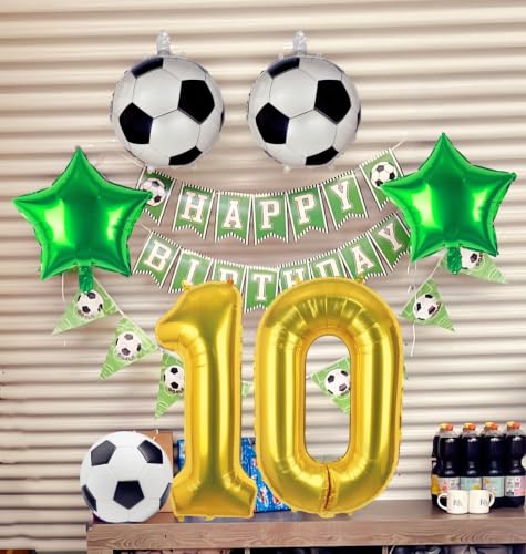Soccer Balloons 10th Birthday Party Decorations Supplies for Boy