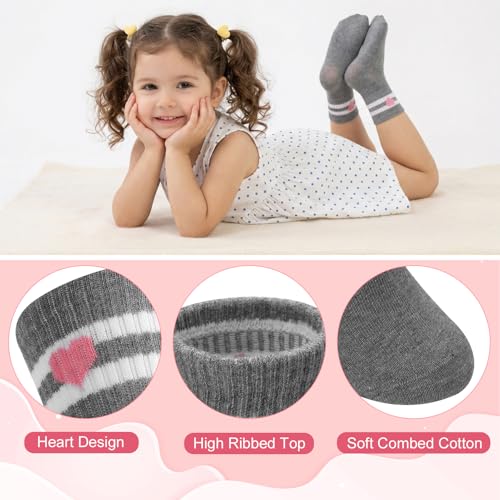 6 Pairs Kids Athletic Crew Socks - Comfortable Breathable Sport Socks