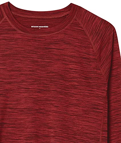 Men's Long-Sleeve Quick-Dry Swim Tee - UPF 50, X-Large Red Heather