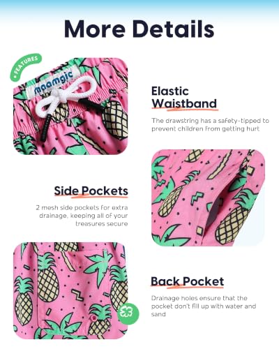Boys Swim Trunks with Compression Liner - 10-12 Years / Rose Coconut