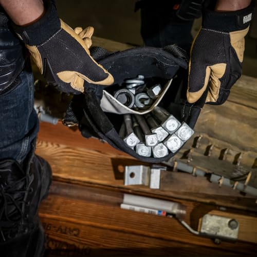 Klein Tools 51A Tool Pouch, Utility Pouch for Carrying Nuts and Bolts, with Interior Pocket, No. 10 Canvas, 9 x 3.5 x 10-Inch