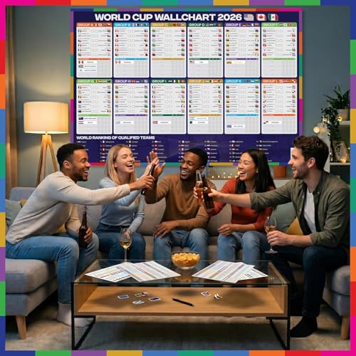 2026 World Cup Fan Kit - A1 Wall Chart, 384 Stickers & Sweepstake