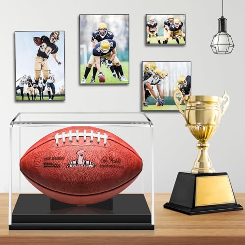 Acrylic Football Display Case with Removable Stand - No Assembly Required