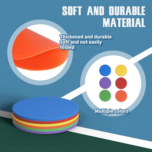 4-Inch Poly Spot Markers Kit - 24 Pcs Anti-Slip Training Dots