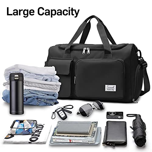 Gym Duffle Bag with Shoe Compartment - Waterproof Weekender Bag