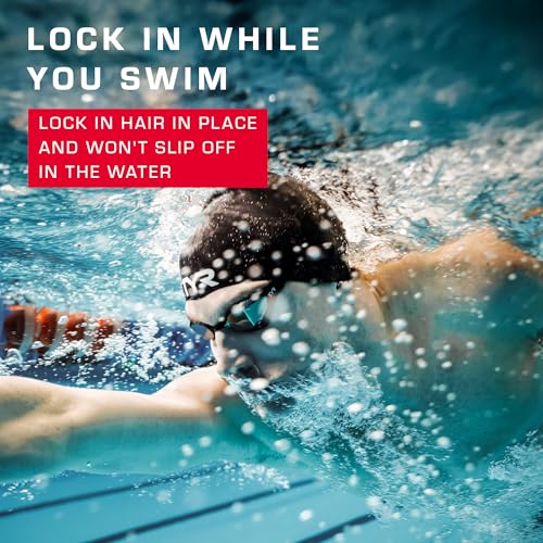Latex Adult Swim Cap - Durable Hydrodynamic Swimming Headwear - Black