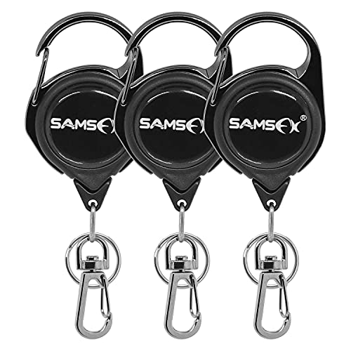 Fly Fishing Zinger Retractor Tool - Carabiner, 24" Cord, 3pcs
