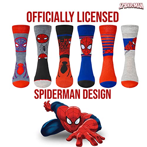 Marvel Spiderman Socks 6-Pack for Men & Boys Large Assorted B
