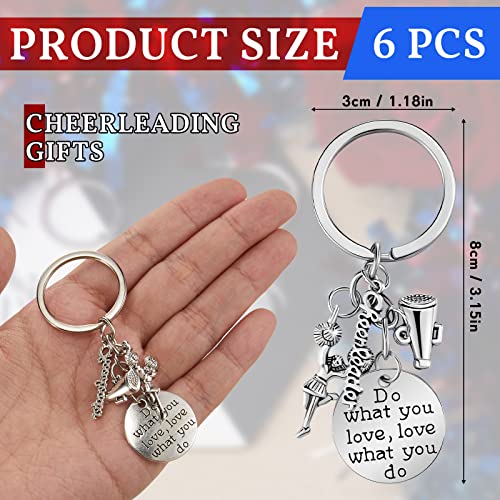 Cheerleader Keychain Set - 6 Pieces Cheer Gifts for Girls
