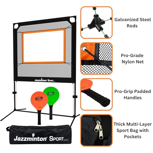 Jazzminton Sport Paddle Game with Net – Indoor & Outdoor Fun
