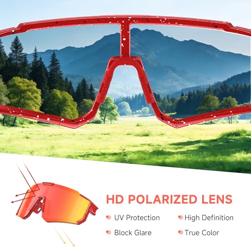 Kids Polarized Baseball Sunglasses - Lightweight Red for Ages 3-12
