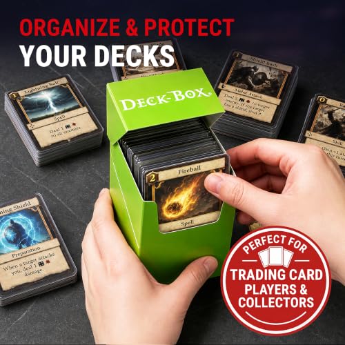 Trading Card Deck Box Set - 5 Colorful Organizers for 80 Sleeved Cards