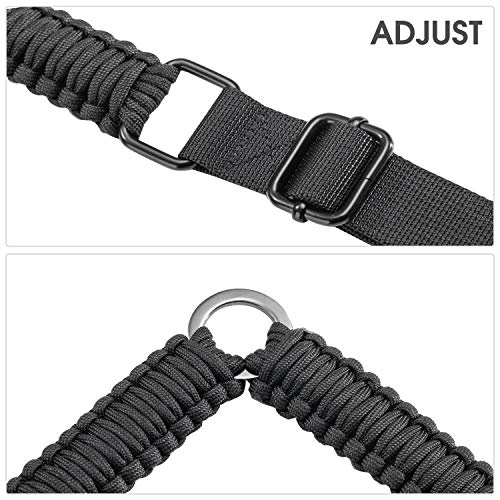 VVAAGG Black Two Point Paracord Gun Sling Adjustable Heavy Duty Nylon