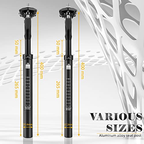 BONMIXC Suspension Seatpost 27.2mm 400mm Long for Tall Riders Shock Absorbing