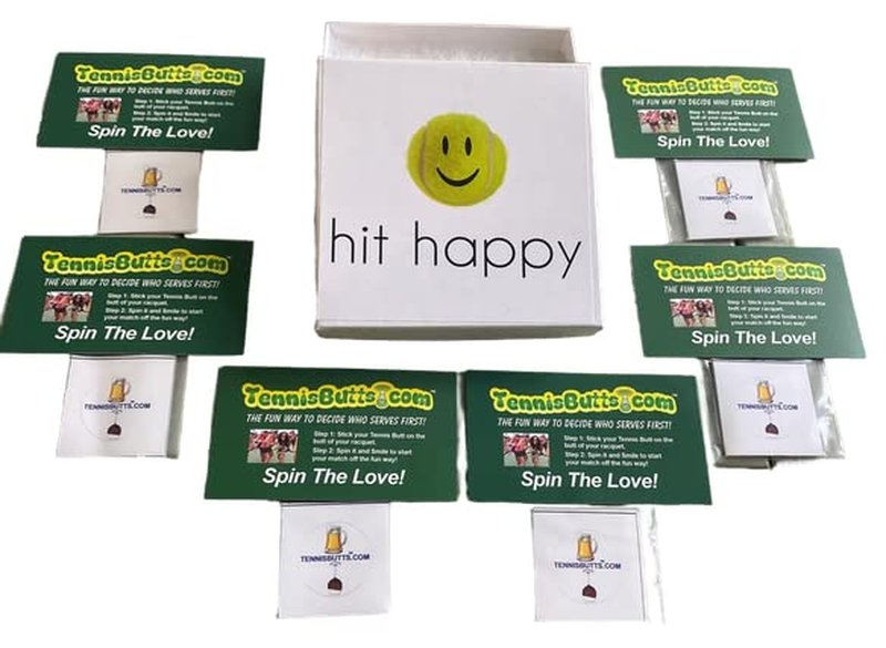 TennisButts - Fun Racket Decal that Starts Your Match Off with a Laugh! Perfect Tennis Gift (Box of Butts - Beer or Wine - White Background (6 Packs Total))