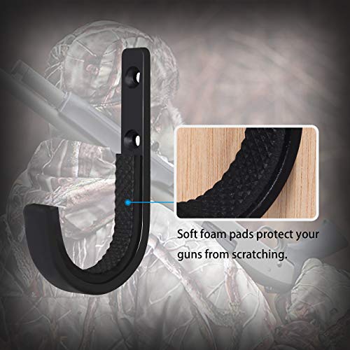 Metal Gun Rack and Shotgun Hooks - Black 1 Pair