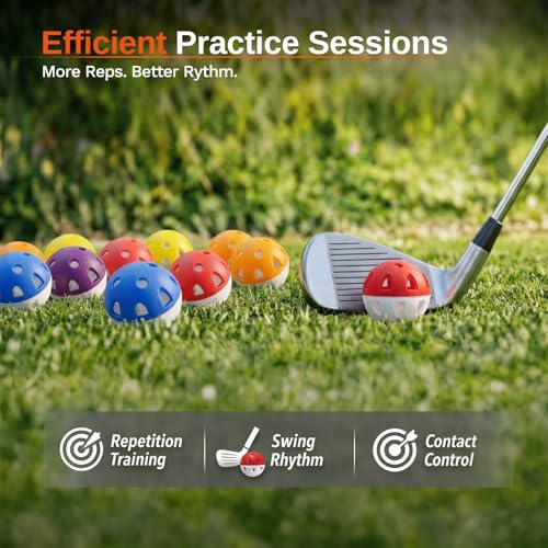 Wear-Resistant Practice Golf Balls - 20 Pack, High Visibility, Limited-Flight, 5 Colors