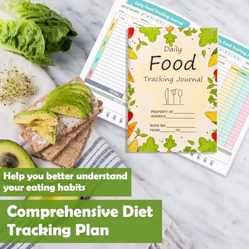 Food Journal Diary - Daily Calorie Counter | 5.8x8.3 Inch Tracker - 1 Piece
