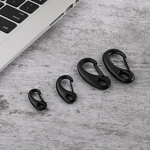 12 Pack Carabiner Clips - 1.23 Inch Spring Snap Hook Buckles