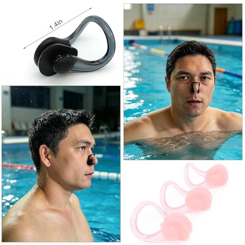 12 PCS Waterproof Silicone Nose Clips for Swimming - Bright Colors