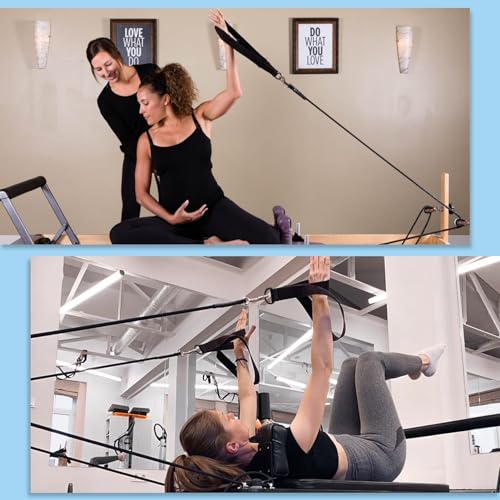 Pilates Double Loop Straps - 2PCS D-Ring Exercise Straps - Black