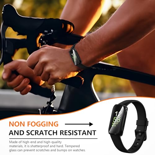 Suoman Black 4 Pack Fitbit Inspire 3 Screen Protector Cases - Full Cover TPU