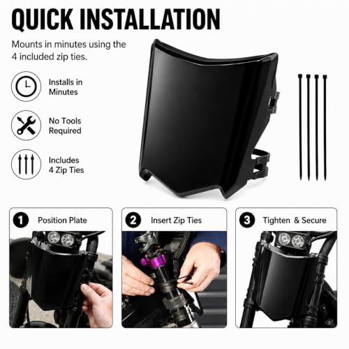 Universal Front Number Plate for Ebikes - Glossy Black