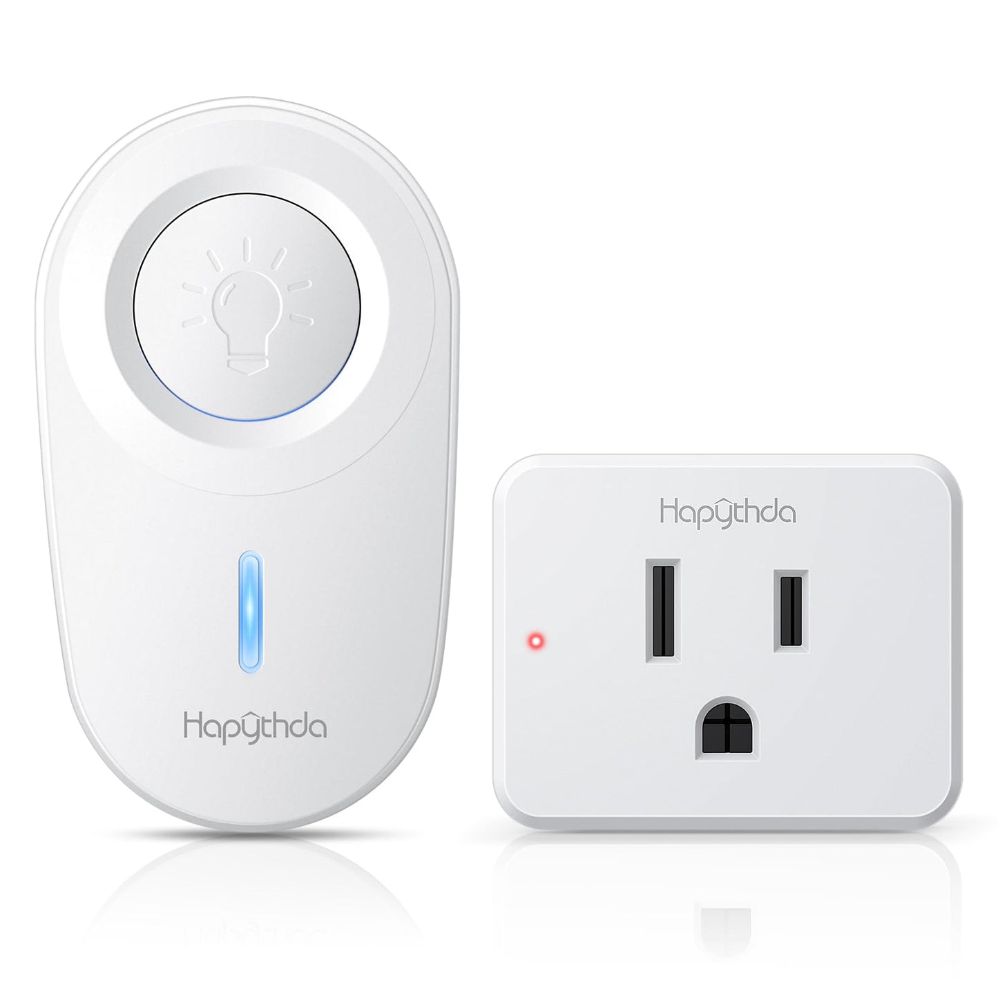 HAPYTHDA Remote Control Outlet Plug, 15A/1500W Remote Outlet Switch, 300ft RF Range Wireless Remote Light Switches, No Wiring Needed for Light, Small Electrical Appliance, Compact Design, TUV Listed