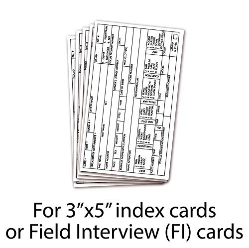 100 Pack Tactical Pocket Klipboard FI Cards for First Responders | Fits 3x5 Index Cards