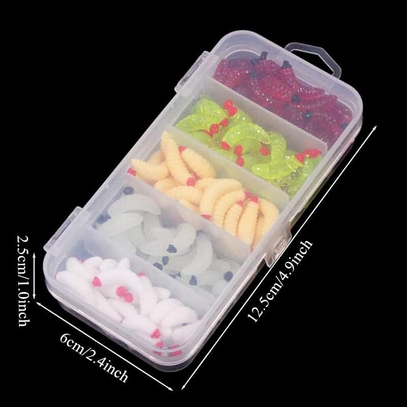 100pcs Soft Silicone Fishing Worm Lures - Realistic Bait for Fish