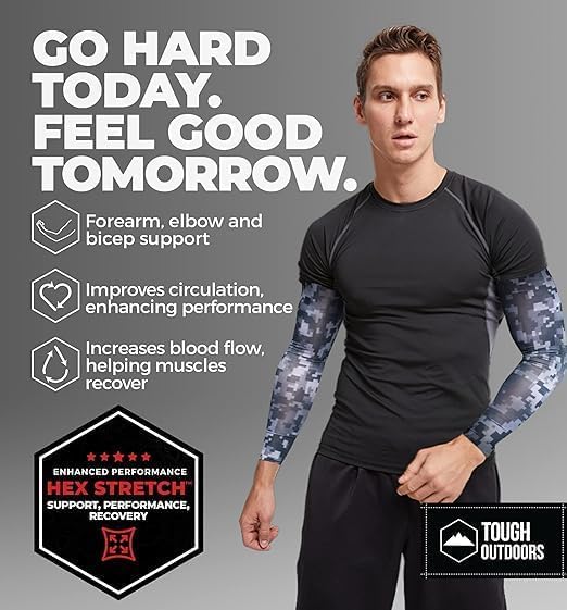 Compression Arm Sleeve for Baseball - Gray Camo, Youth Small
