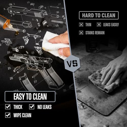 20x12 Inch Gun Cleaning Mat - 6mm Thick Non-Slip Pistol Maintenance Pad