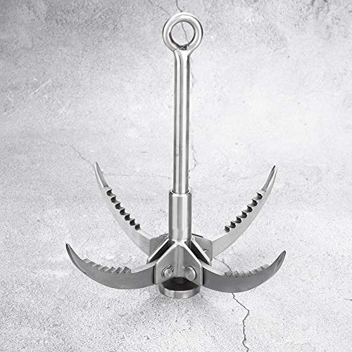 Dioche Grappling Hook, Stainless Steel Folding Grappling Hook Rock Climbing Claw Survival Tool Equipment