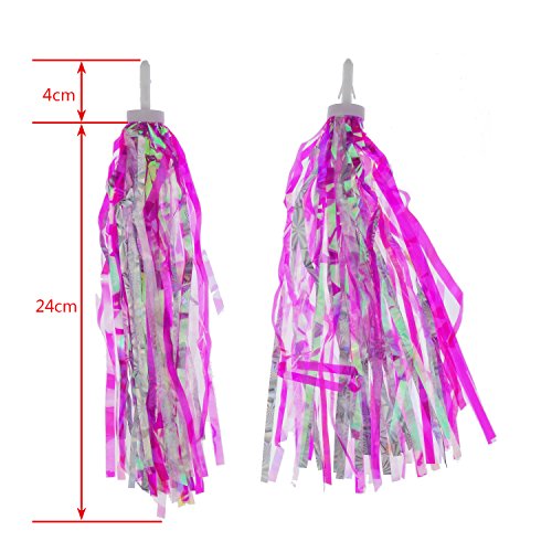 Bicycle Streamers - 2 Pairs in Blue Silver & Hot Pink Silver