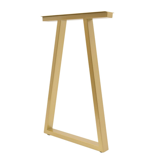 Fronimo Metal Gold Table Legs 28''Inch 2Pc Trapezoid Metal Table Legs Dining Table Legs Desk Legs Bench Legs for Homes Offices Hotels Bars Without Boards