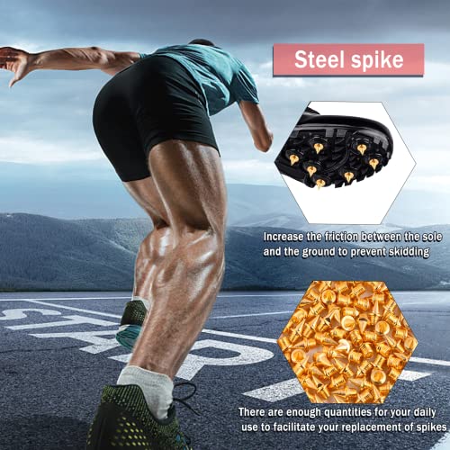 Track & Cross Country Spikes - 1/4 Inch, 20 Pcs with Wrench - Gold