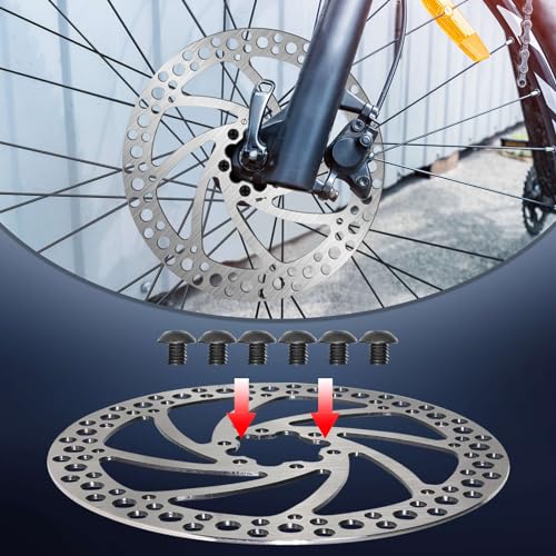 140mm Bike Disc Brake Rotor - Stainless Steel, 6 Bolts, Silver-A