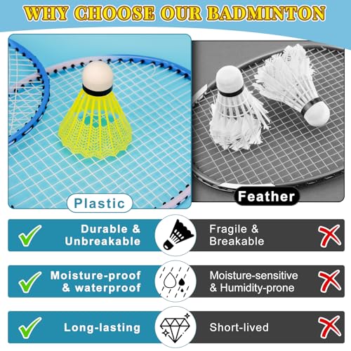 12 Pcs Badminton Shuttlecocks - Yellow Indoor & Outdoor Training