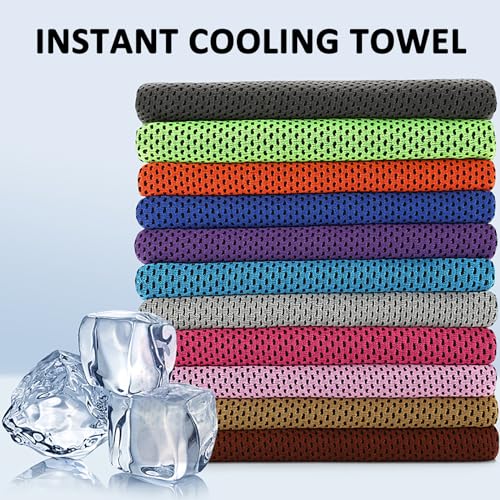 Cooling Towels 10 Pack - Microfiber Neck Towel Set - Red